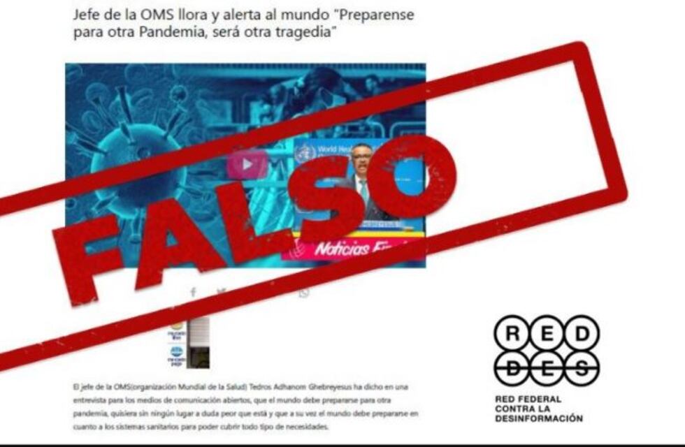 Es falso que el director general de la OMS haya dicho que se viene "otra pandemia y será otra tragedia"