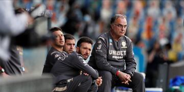 Soccer Football - Championship - Leeds United v Charlton Athletic - Elland Road, Leeds, Britain - July 22, 2020  Leeds United manager Marcelo Bielsa, as play resumes behind closed doors following the outbreak of the coronavirus disease (COVID-19)  Action Images via Reuters/Lee Smith