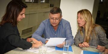 Peppo explicó a funcionarios nacionales las obras a realizarse\u002E (Prensa Gobierno)