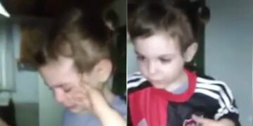 Niu00f1a llora para que le pongan la camiseta de Newellu00b4s