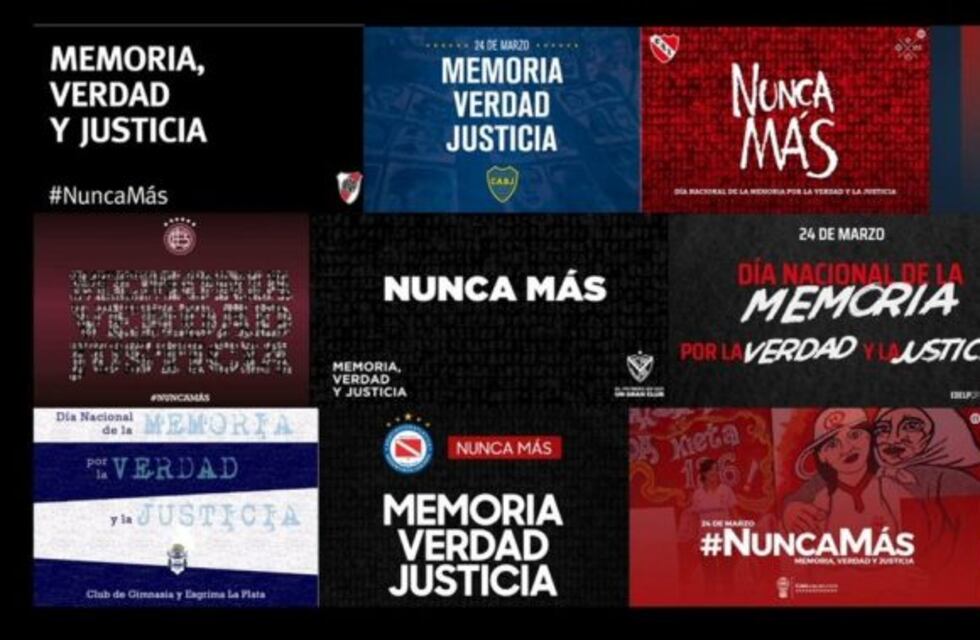 Los clubes argentinos se suman al pedido de Nunca Más en el Día Nacional de la Memoria