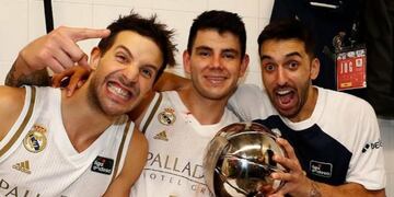 Laprovíttola, Deck y Campazzo campeones con Real Madrid\u002E (Foto: Instagram)
