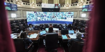 Sesión pública especial remota del Honorable Senado de la Nación, en Buenos Aires, Argentina; el 23 de Julio de 2020\u002E Foto:GABRIEL CANO / COMUNICACIÓN SENADO\u002E