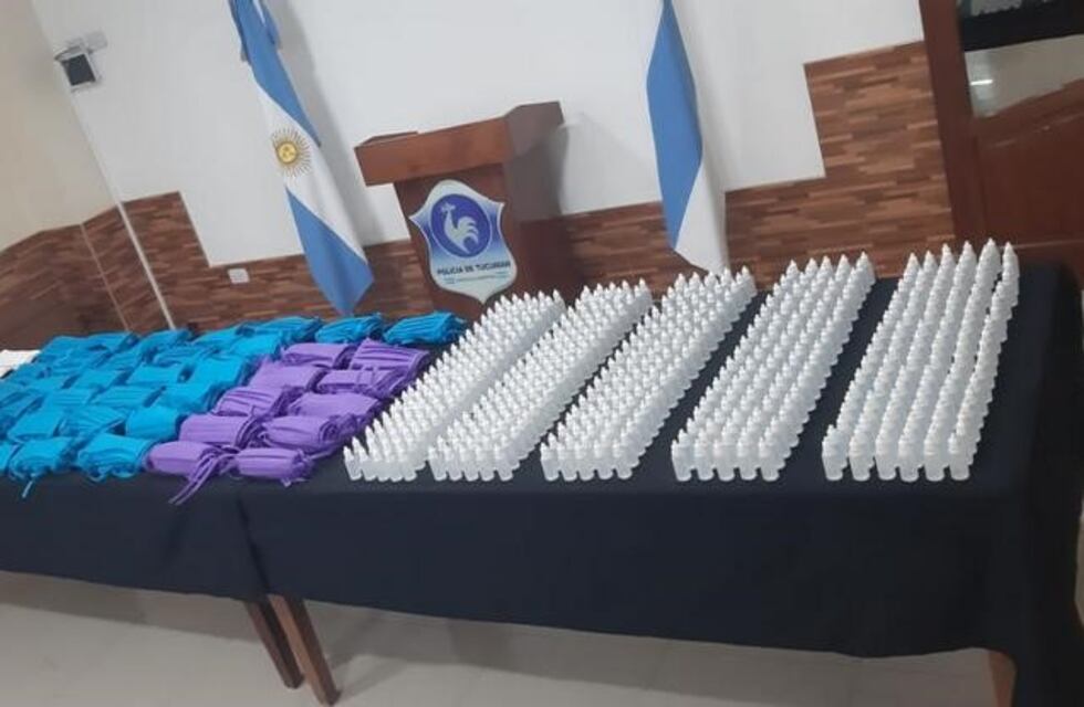 Policías retirados donaron barbijos y alcohol en gel a las fuerzas de seguridad