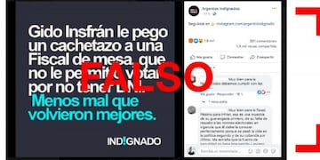Es falso que Gildo Insfrán le pegó un cachetazo a una autoridad de mesa