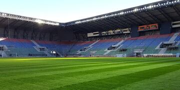 Estadio La Pedrera de Villa Mercedes, San Luis, donde este domingo se definirá el Trofeo de Campeones 2022 entre Boca y Racing.
