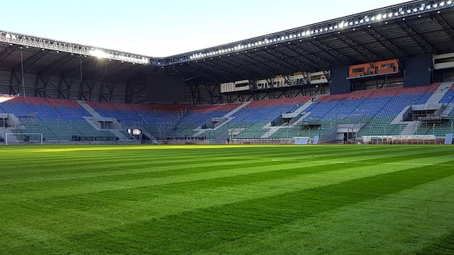 Estadio La Pedrera de Villa Mercedes, San Luis, donde este domingo se definirá el Trofeo de Campeones 2022 entre Boca y Racing.