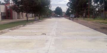 Colonia Bossi estrena su primera cuadro con pavimento\u002E (Radio Belgrano, Suardi)