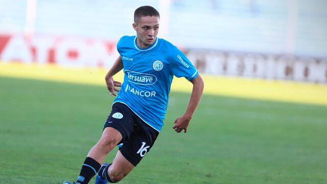 Pibe. Ignacio Tapia, uno de los juveniles celestes que debutó en Primera. (Prensa Belgrano)
