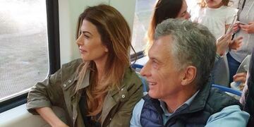 Mauricio Macri y Juliana Awada, en camino hacia Belgrano (Foto:Twitter)