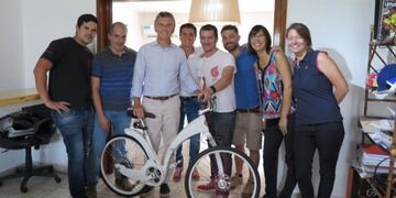 Mauricio Macri con un emprendedor cordobés\u002E