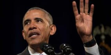 (FILES) This file photo taken on October 20, 2016 shows US President Barack Obama delivering remarks on the Affordable Care Act at Miami Dade College in Miami, Florida.nThe Republican-led US Senate held a procedural vote early January 12, 2017 which set i