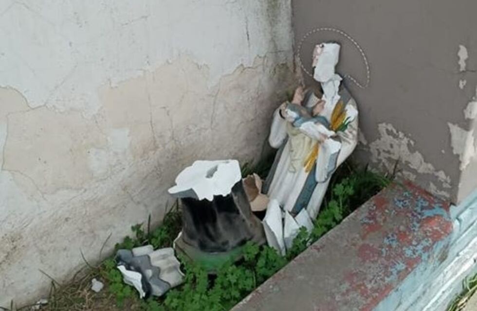 Vandalismo en la placita Honda y a la imagen de San Cayetano, en el barrio Amancay