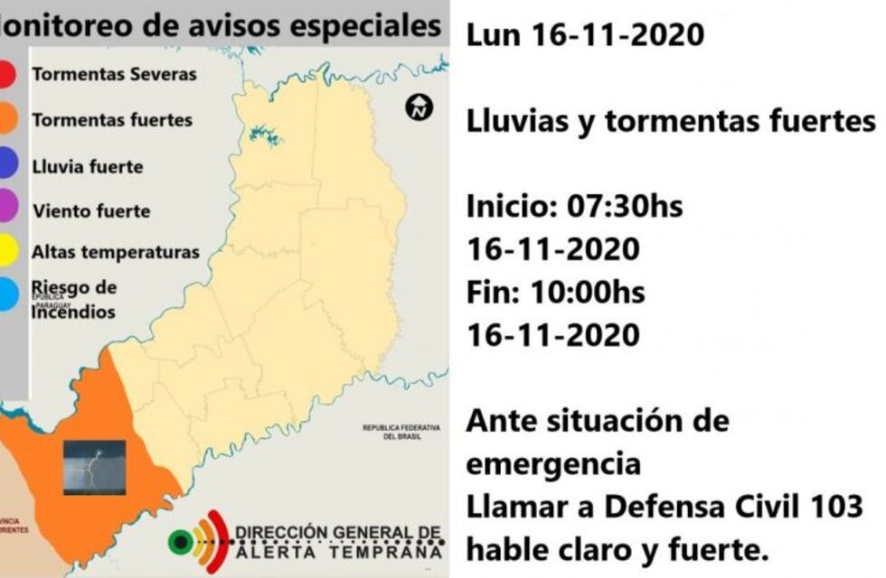 Lunes con cielo nublado y probabilidad de lluvias y tormentas