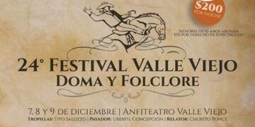 Conocé la grilla de artistas del Festival de Doma y Folclore de Valle Viejo en Catamarca