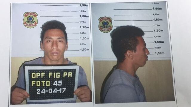 --CORRIGE FUENTE -- BRA101. FOZ DE YGUAZu00da (BRASIL), 25/04/2017.- Fotografu00eda del 24 de abril de 2017, cedida hoy, martes 25 de abril de 2017, por el Ministerio del Interior de Paraguay, en Foz de Yguazu00fa (Brasil), de una ficha policial en la que se ve a uno