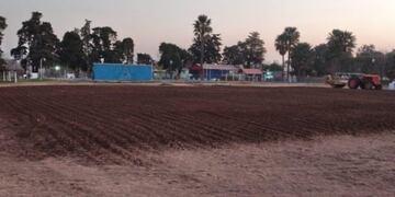 Obra del playón polideportivo