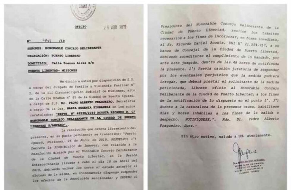 La justicia ordenó incorporar al Concejo al reemplazante de un edil fallecido