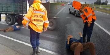 El hombre en el suelo\u002E