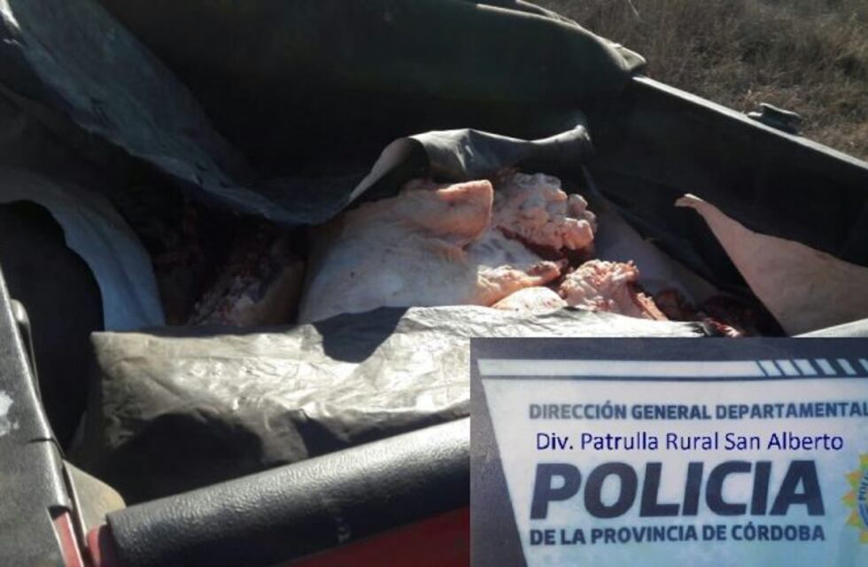 Policía rural decomiso 180kg de carne