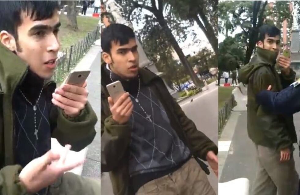 Joven increpó de mala manera a un grupo de mujeres con pañuelo verde