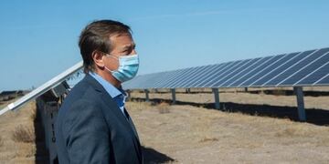 El gobernador Rodolfo Suarez en el parque Solar en Santa Rosa\u002E