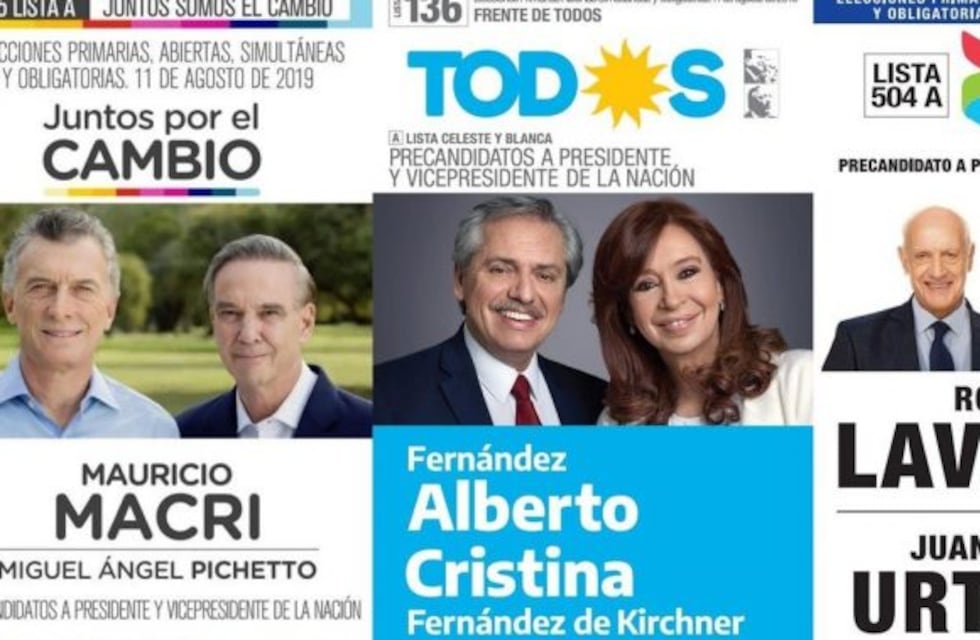 Elecciones 2019: estas son las boletas presidenciales para el 11 de agosto