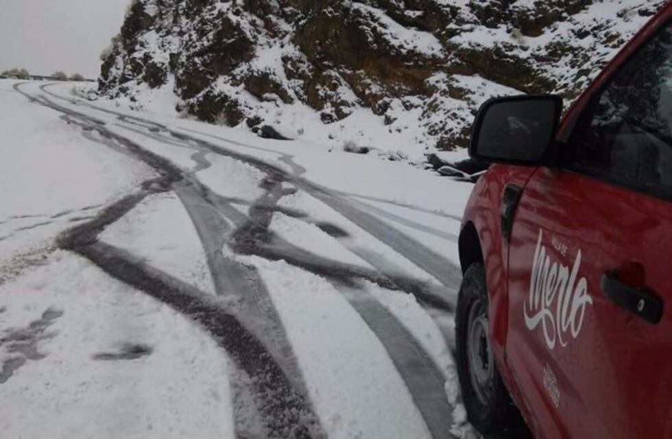 Llegó la nieve a San Luis y cortaron rutas por precaución