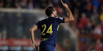 El festejo de Izquierdoz (Foto: Twitter)