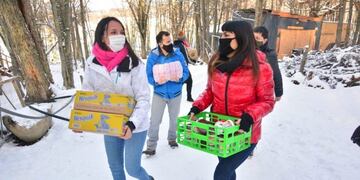 Entrega de alimentos donados por la Iglesia de Jesucristo de los SUD al Municipio para los comedores y merenderos de la ciudad