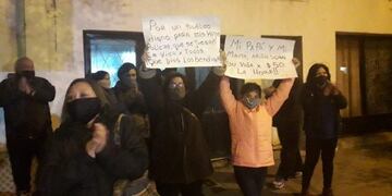 Protesta de familiares de policias en Punta Alta