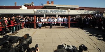 Empleados del hospital Garrahan dieron una conferencia de prensa por el caso del pediatra pedófilo\u002E (Federico López Claro)