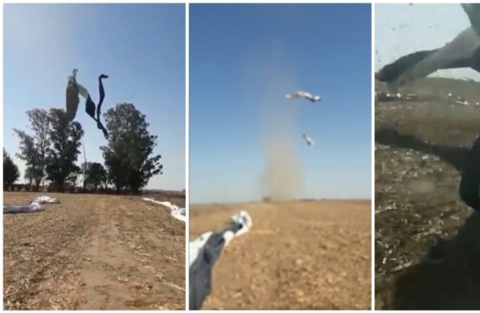 Filman un torbellino en Ucacha que levantó todo a su paso