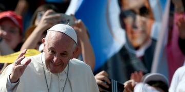 El papa Francisco en la canonización de Pablo VI y Romero\u002E (AFP)