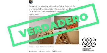 Es verdadero que la Provincia de Buenos Aires recibió una donación de camas de cartón fabricadas por la Untref\u002E (Reddes)