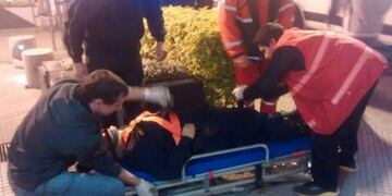 Mujer policia herida