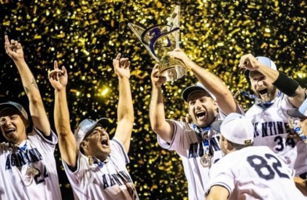 El pampeano Huemul Mata se coronó campeón del mundo de sóftbol con la Selección Argentina