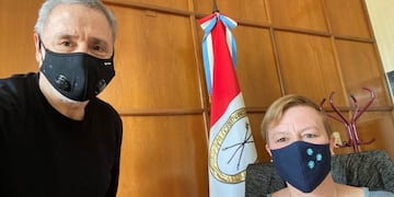 Marcelo Sain con Emilce Chimenti, nueva jefa de Policía (@marcelo_sain)