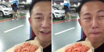 El influencer Ken Wong quiso sorprender a su novio con flores y descubrió que le era infiel