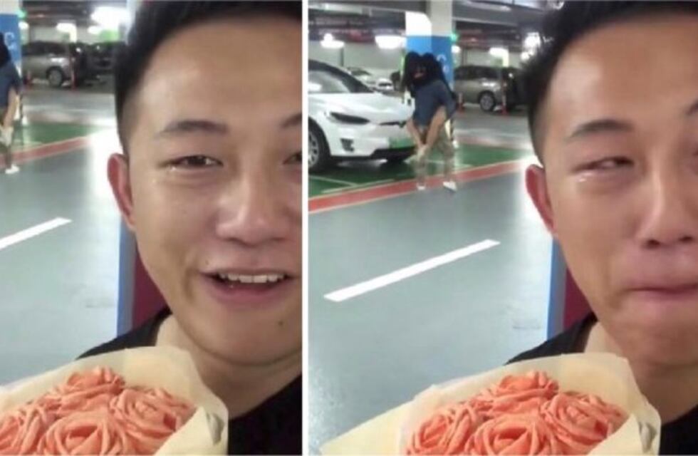 Quiso sorprender a su novia con flores y terminó descubriendo que le era infiel