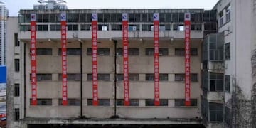 El edificio que fue movido en China (Foto: CCTV)