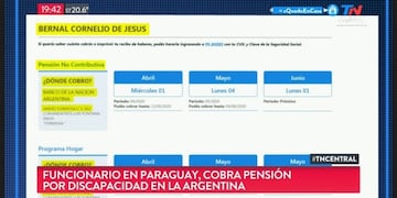 El paraguayo Cornelio de Jesus Bernal cobra en Comandante Fontana