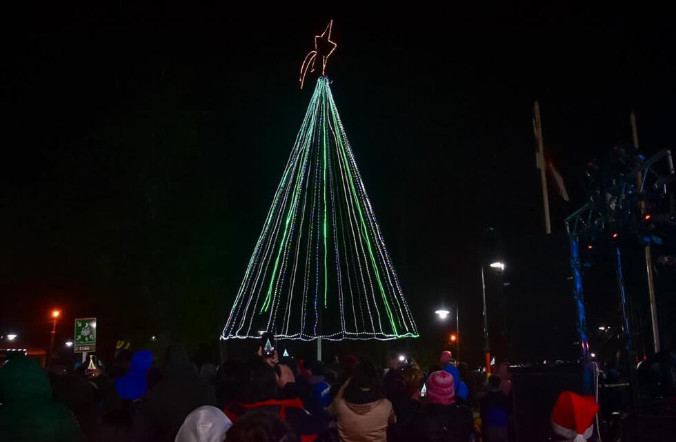Tolhuin: encendieron el tradicional árbol de navidad