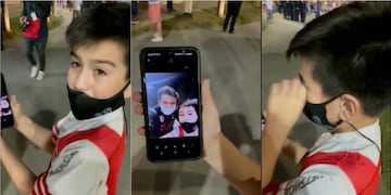 El pequeño se emocionó después de ver la foto con Marcelo Gallardo.