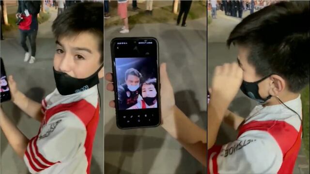 El pequeño se emocionó después de ver la foto con Marcelo Gallardo.