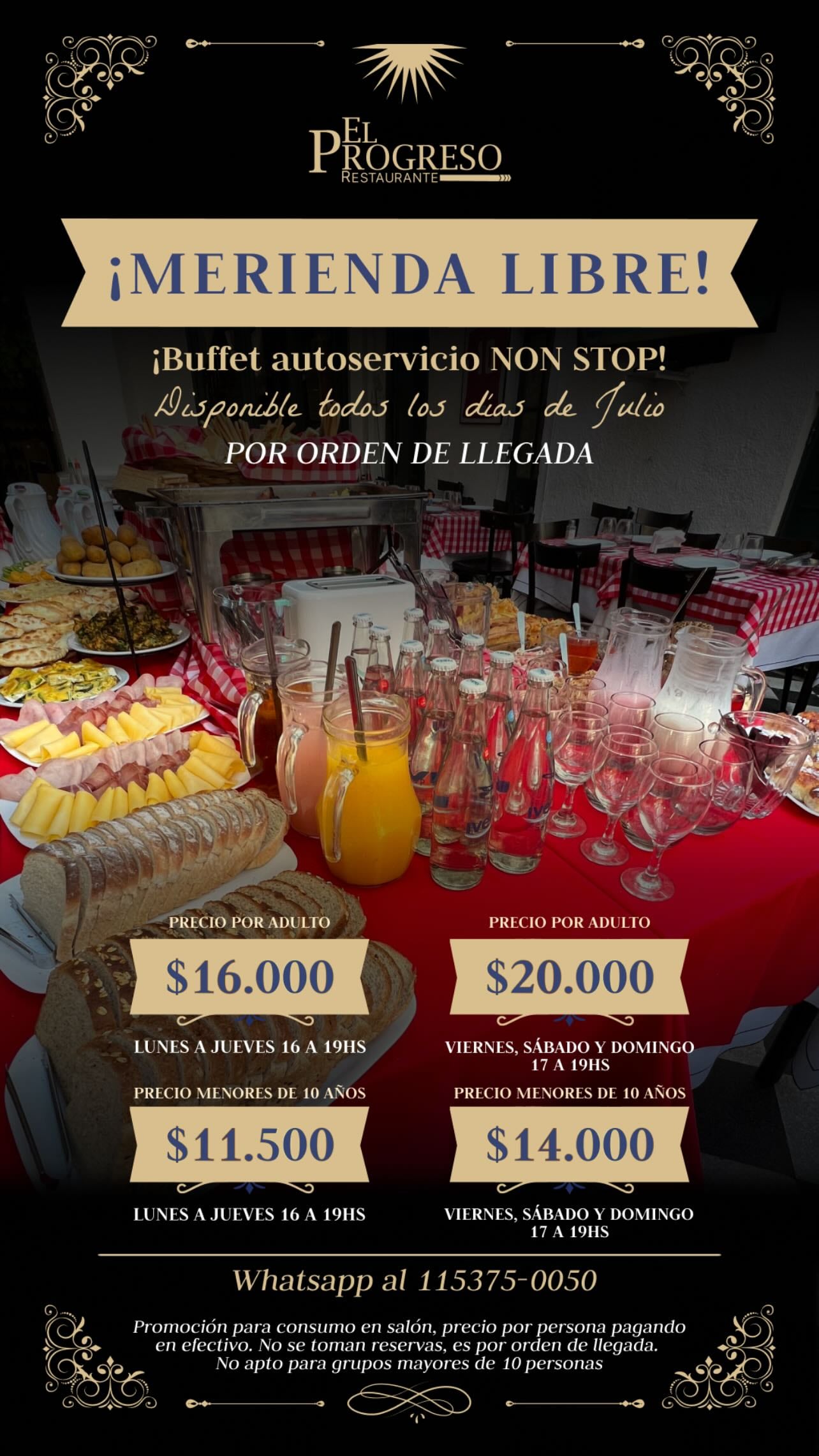 La promo de merienda libre en El Progreso para julio 2025