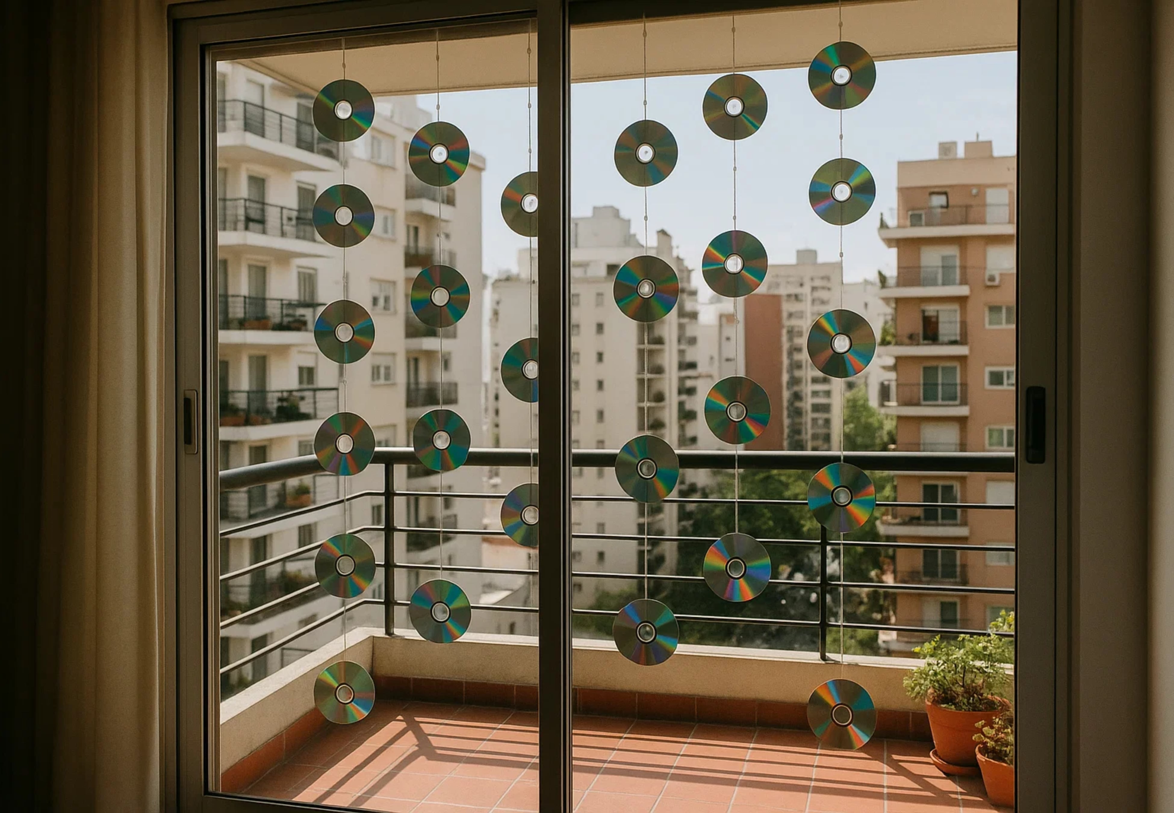 CDs en el balcón.