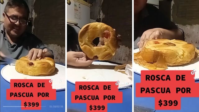 Compró una rosca de Pascua por 400 pesos, la probó y el video se hizo viral: “Unos mates y safa”.