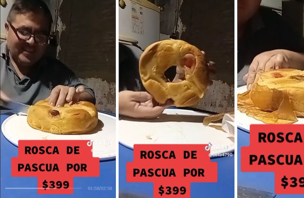 Compró una rosca de Pascua por 400 pesos, la probó y el video se hizo viral: “Unos mates y zafa”