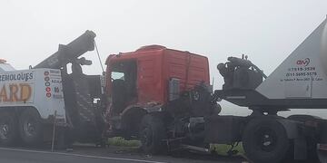 Chocaron dos camiones en la Ruta 3